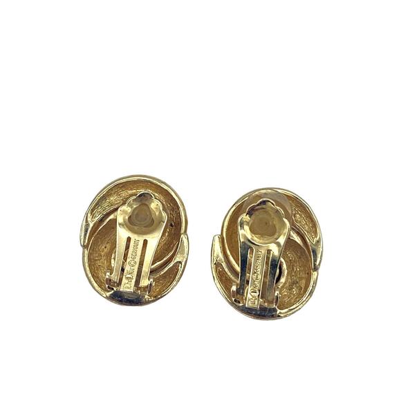 Authentic Christian Dior Gold-Tone Clip-On Earrings - Picture 6 of 9